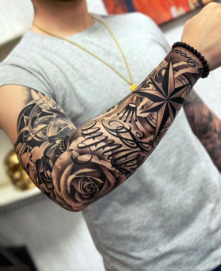 money tattoo sleeve